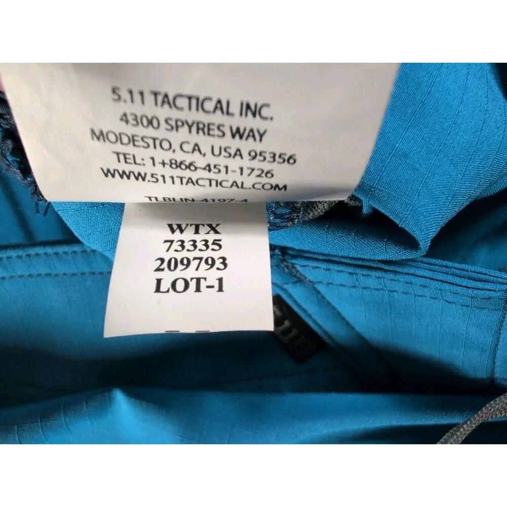 5.11 Tactical Mens Board Shorts Blue Ripstop Cargo Training Swim Trunks Size 33